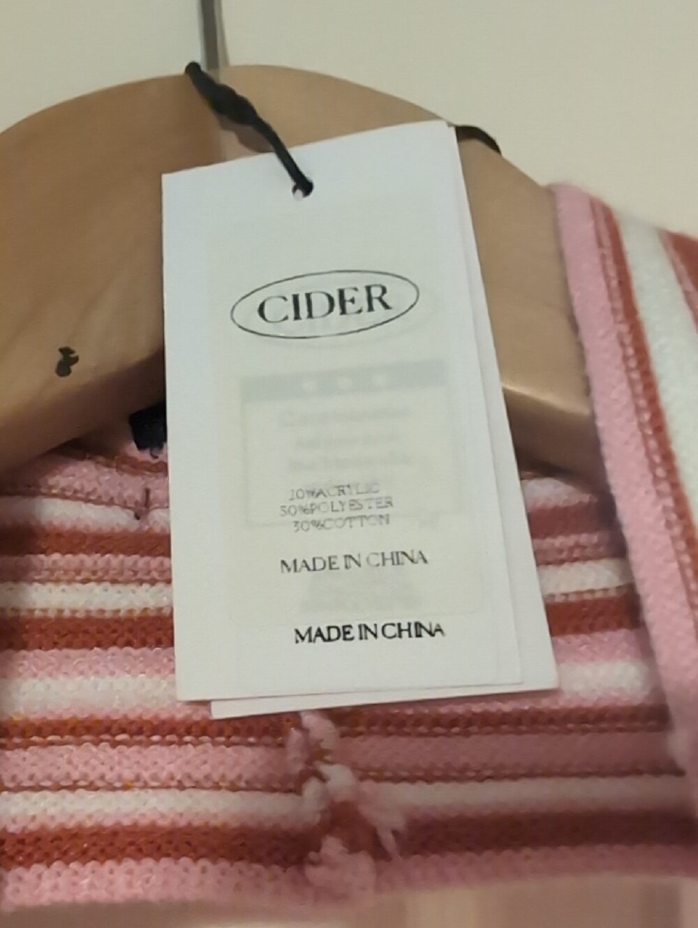 Cider Pink and White Striped Halter Crop Top - Picture 2 of 3